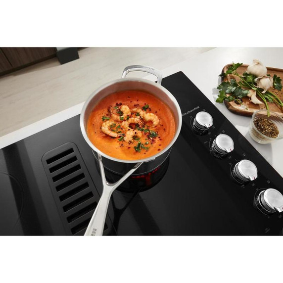 Kitchenaid® Table de cuisson électrique à évacuation descendante avec 4 éléments - 30 po KCED600GBL