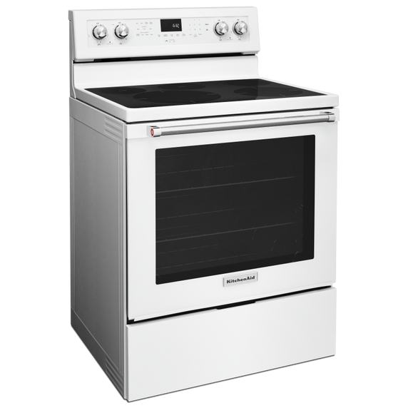 Kitchenaid® Cuisinière au electrique à convection avec 5 éléments - 30 po YKFEG500EWH