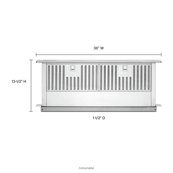 Système de ventilation escamotable à évacuation descendante de 36 po, 600 pi cu/min KitchenAid® KXD4636YSS