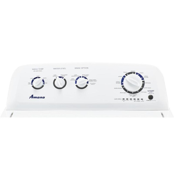 Amana® Laveuse à chargement vertical avec agitateur haute efficacité à double action, 4.4 pi3 NTW4519JW