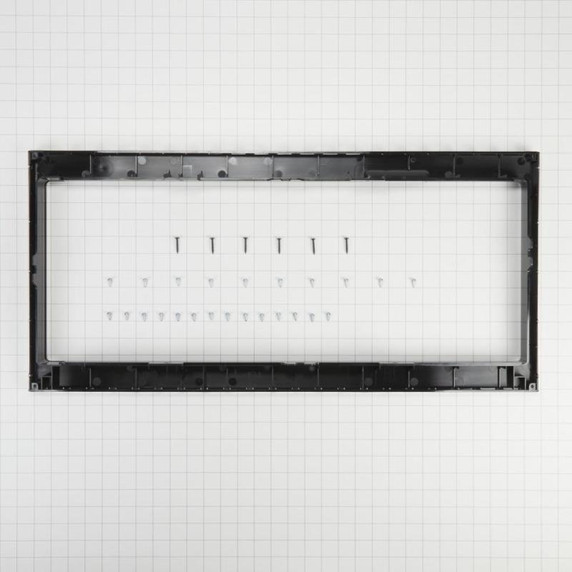 Trousse de garniture mince pour four à micro-ondes à hotte intégrée et profil bas avec poignée encastrée, acier inoxydable W11451314