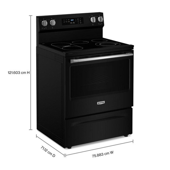 Maytag® Cuisinière électrique à convection avec friture et cuisson à air sans préchauffage - 30 po - 5,3 pi cu YMFES6030RB