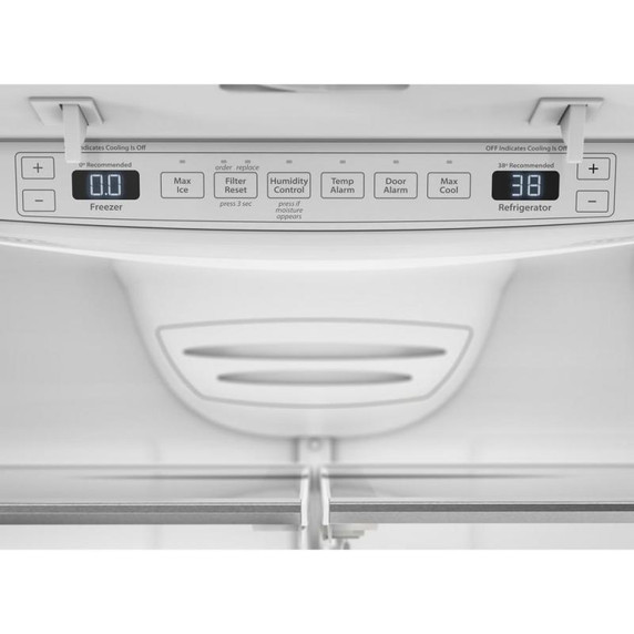 Kitchenaid® Réfrigérateur à portes françaises à profondeur de comptoir et distributeur intérieur 20 pi cu, 26 po KRFC136RBS