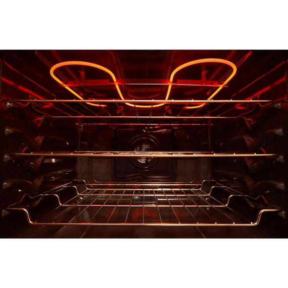 Whirlpool® Cuisinière électrique intelligente de 30 pouces avec technologie de cuisson à air, revêtement WipeClean™, auto-nettoyage/netoyage à la vapeur, préchauffage à grande vitesse et capacité de 5.3 pi cu YWFES7530RB