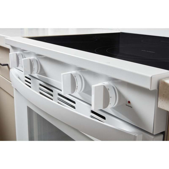 Whirlpool® Cuisinière électrique intelligente de 30 pouces avec technologie de cuisson à air, revêtement WipeClean™, auto-nettoyage/netoyage à la vapeur, préchauffage à grande vitesse et capacité de 5.3 pi cu YWFES7530RW