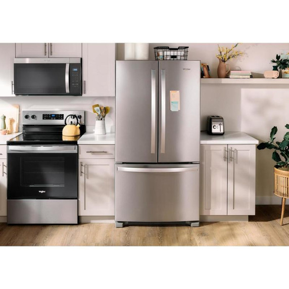 Whirlpool® Réfrigérateur à portes françaises, profondeur de comptoir et congélateur inférieur - 36po - 20picu WRFC2036RW