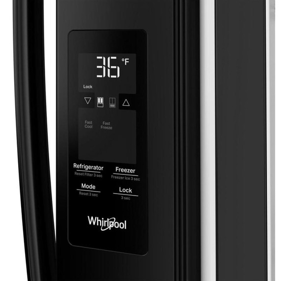 Whirlpool® Réfrigérateur à portes françaises avec distributeur d'eau interne - 36 po - 31 pi cu WRFF3336SB