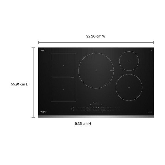 Whirlpool® Table de cuisson à induction intelligente avec technologie Temp Cook™ et revêtement WipeClean™ - 36 po WCIT7536SS