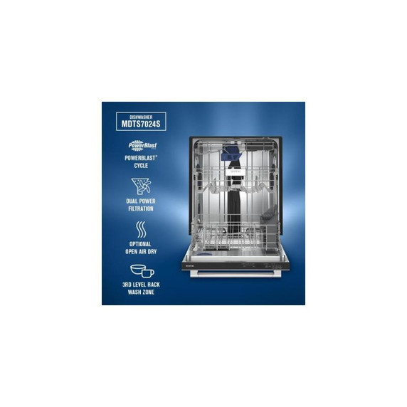 Maytag® Lave-vaisselle à commandes dissimulées avec cycle PowerBlast® et séchage intensif PowerDry de 24 po MDTS7024SZ