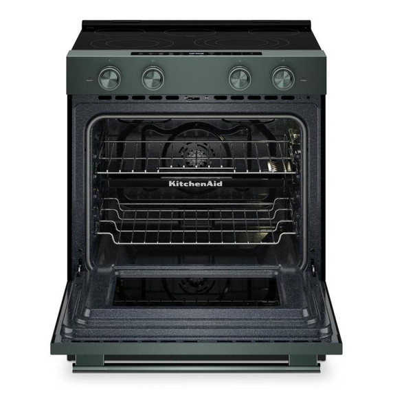 Kitchenaid® Cuisinière électrique coulissante avec deux éléments Even-Heat™ Hyper et modes de cuisson à convection - 5,3 pi cu YKSES530SJP