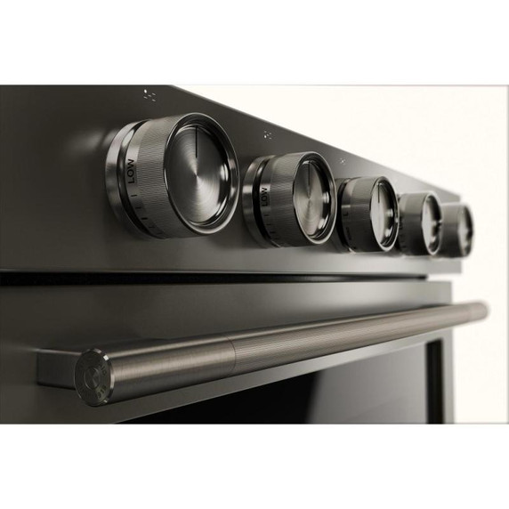 Kitchenaid® Cuisinière au gaz coulissante intelligente avec modes de cuisson à convection et brûleur 2 en 1 - 5 pi cu KSGS530SBE