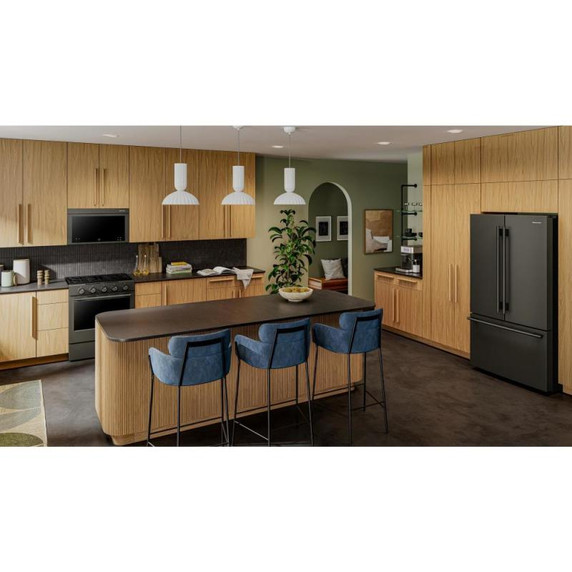 Kitchenaid® Cuisinière au gaz coulissante intelligente avec modes de cuisson à convection et brûleur 2 en 1 - 5 pi cu KSGS530SBE