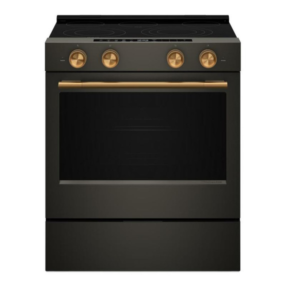 Kitchenaid® Cuisinière électrique coulissante avec deux éléments Even-Heat™ Hyper et modes de cuisson à convection - 5,3 pi cu YKSES530SBE