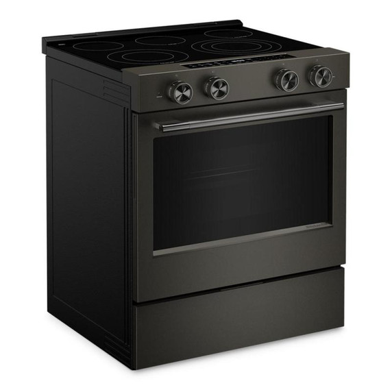 Kitchenaid® Cuisinière électrique coulissante avec deux éléments Even-Heat™ Hyper et modes de cuisson à convection - 5,3 pi cu YKSES530SBE