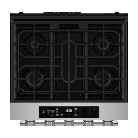 Kitchenaid® Cuisinière au gaz coulissante intelligente avec modes de cuisson à convection - 5 pi cu KSGS330SPS