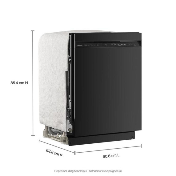 Kitchenaid® Lave-vaisselle à troisième panier à ustensiles avec plus de 30 jets de lavage à couverture totale - 47 dBA KDFS224SBL