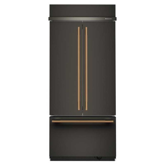 Kitchenaid® Réfrigérateur encastré à congélateur inférieur avec intérieur platine- 36 po - 20.8 pi cu KBFN536SBE