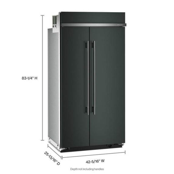 Kitchenaid® Réfrigérateur côte à côte encastré avec intérieur platine - 42 po - 25.5 pi cu KBSN742SJP
