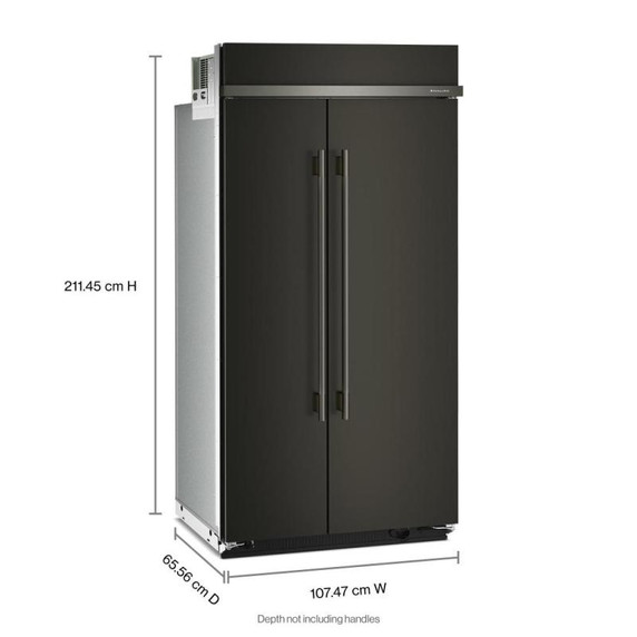 Kitchenaid® Réfrigérateur côte à côte encastré avec intérieur platine - 42 po - 25.5 pi cu KBSN742SBE