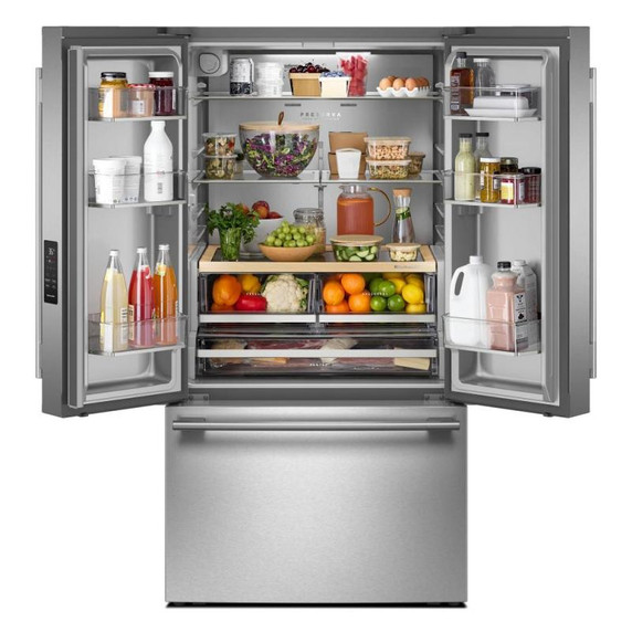 Kitchenaid® Réfrigérateur à portes françaises avec distributeur d’eau et de glaçons intérieur - 31 pi cu KRFF336SPS