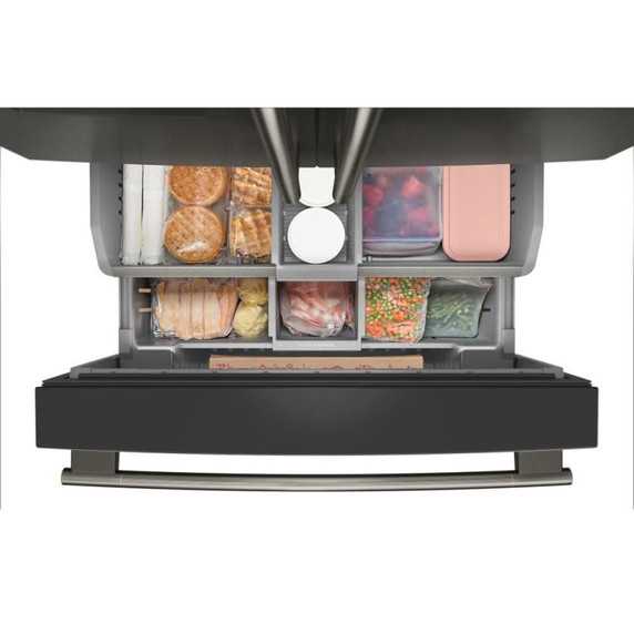 Kitchenaid® Réfrigérateur à portes françaises avec distributeur d’eau et de glaçons extérieur - 30 pi cu KRFF436SBE