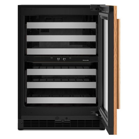 Kitchenaid® Cellier sous le comptoir avec porte-bouteilles à devant en bois à pleine extension - 24 po KUWR324SPA
