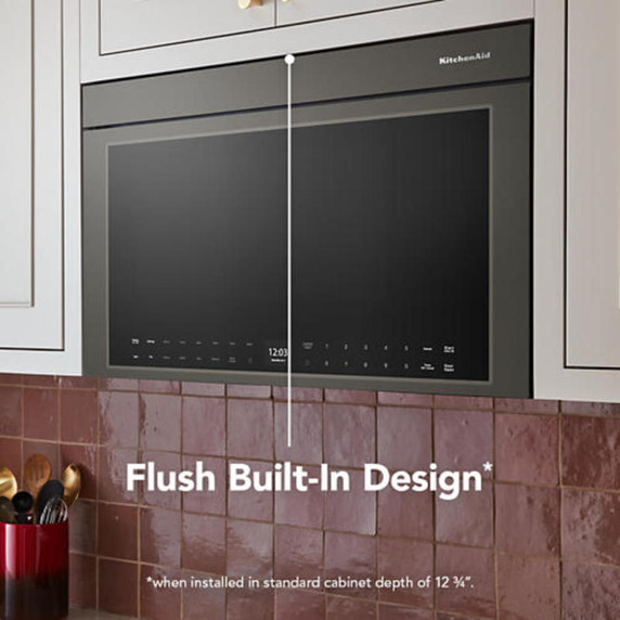 Kitchenaid® Four à micro-ondes à hotte intégrée multifonctions avec modes de capteurs à infrarouges YKMMF730PBE