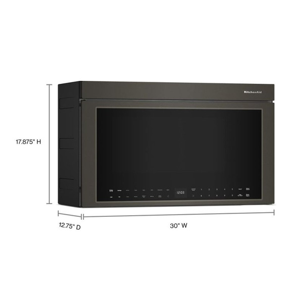 Kitchenaid® Four à micro-ondes à hotte intégrée multifonctions avec modes de capteurs à infrarouges YKMMF730PBE