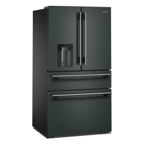 Kitchenaid® Réfrigérateur à portes françaises avec distributeur d’eau et de glaçons extérieur et tiroir réfrigéré pleine largeur FreshChill™ - 29 pi cu KRMF436SJP