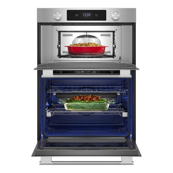 Kitchenaid® Four mural combiné électrique intelligent de 27 pouces avec modes de cuisson assistée - Fini PrintShield™ KOEC727SPS