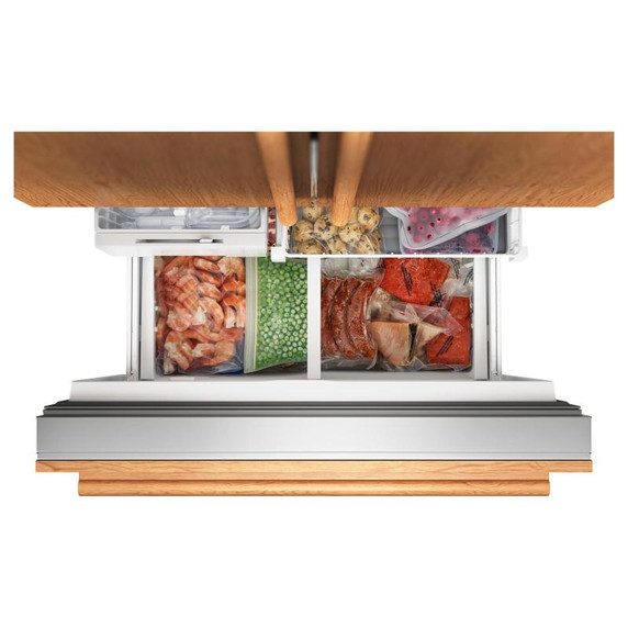 Kitchenaid® Réfrigérateur à portes françaises prêt pour le panneau à profondeur de comptoir et distributeur intérieur de 22 pi cu - 36 po KRFC136TPA