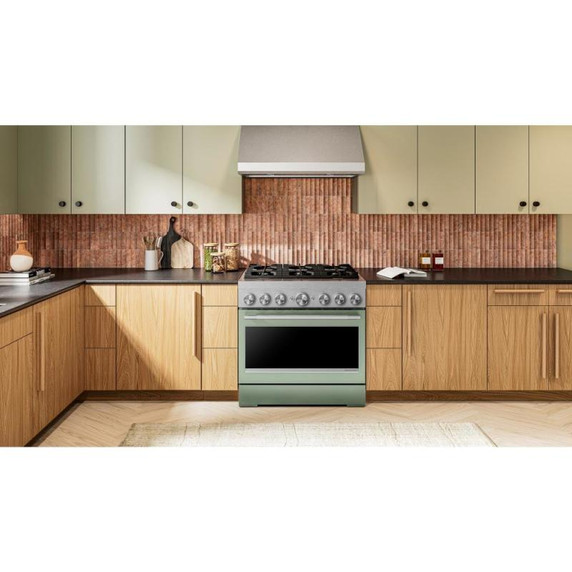 Kitchenaid® Cuisinière bicombustible de style commercial à 6 brûleurs avec mode de friture à air sans préchauffage de 36 po KFDS936SDC