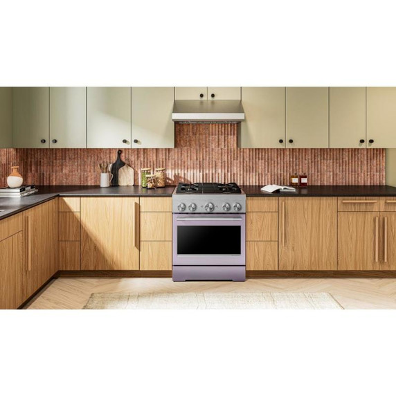 Kitchenaid® Cuisinière bicombustible de style commercial à 4 brûleurs avec mode de friture à air sans préchauffage de 30 po KFDS930SWF