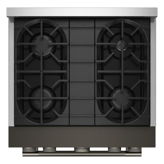 Cuisinière au gaz de style commercial à 4 brûleurs avec mode de friture à air sans préchauffage KitchenAid® de 30 po KFGS930SBE