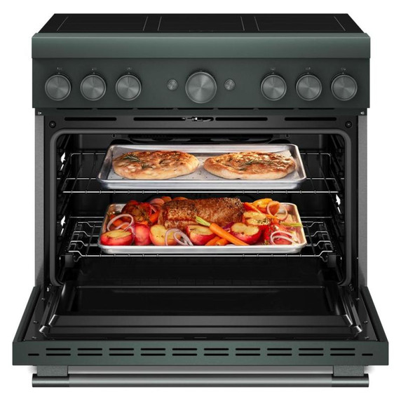 Cuisinière à induction non encastrée de style commercial à 6 éléments avec friture à air KitchenAid® de 36 po KFIS936SJP