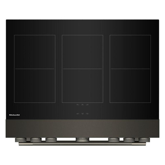 Cuisinière à induction non encastrée de style commercial à 6 éléments avec friture à air KitchenAid® de 36 po KFIS936SBE