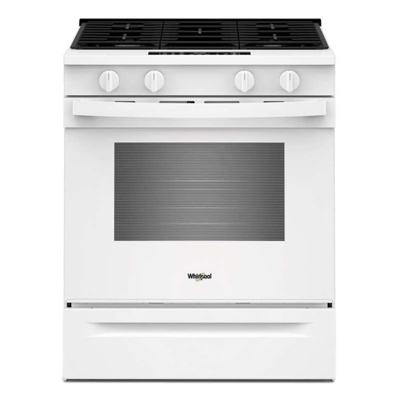 Whirlpool® Cuisinière au gaz intelligente avec technologie de cuisson à air et nettoyage à la vapeur de 30 po WSGS4530TW