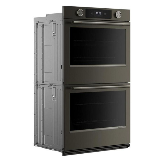 Kitchenaid® Four mural double électrique intelligent de 30 pouces avec caméra de cuisson intelligente - Fini minerai noir KOED930SBE