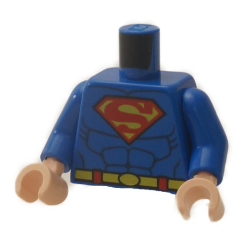 Blue Torso Shirt with Muscles, Belt and Red and Yellow Superman 'S' Logo Pattern - Blue Arms - Light Nougat Hands