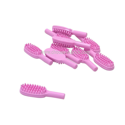 Minifig, Gebruiksvoorwerp Haarborstel - Kort Handvat Roze
