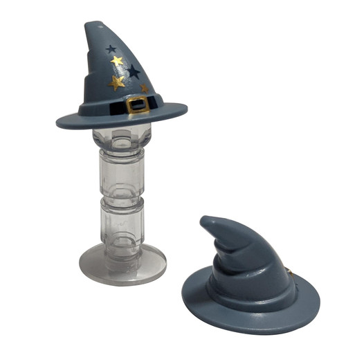 Minifigure, Headgear Hat, Wizard - Witch with Gold Buckle and Stars Pattern