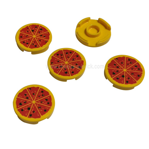 Tegel - Rond 2 x 2 met Pizza Patroon geel