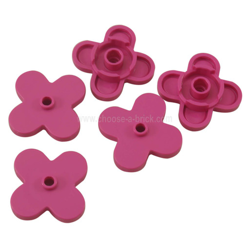 Plant Flower 4 x 4 Rounded Petals magenta