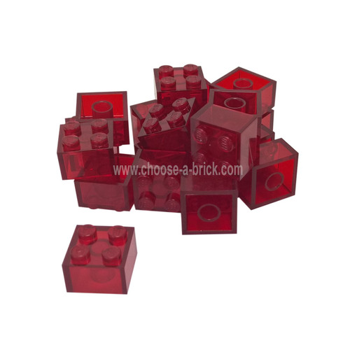 Steen 2 x 2 trans rood