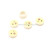 White Tile, Round 1 x 1 with Emoji, Bright Light Yellow Face, Wink, and Tongue Sticking Out Pattern
