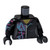 Torso Female Hoodie with Zipper, Magenta and Medium Azure Markings Pattern / Black Arm Left / Black