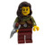 Viking Warrior - Female, Leather Armor, Dark Red Legs, Dark Brown Hair with weapon