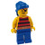 Pirate Red / Black Stripes Shirt, Blue Legs, Blue Bandana - Lego Minifigure