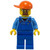 Overalls met gereedschap in zak Blauw Oranje Korte Bill Cap Veiligheidsbril