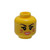 Minifigure, Head Dual Sided Female, Reddish Brown Eyebrows, Magenta Cat Whiskers, Coral Lips, Smiling / Singing with Closed Eyes Pattern - Hollow Stud